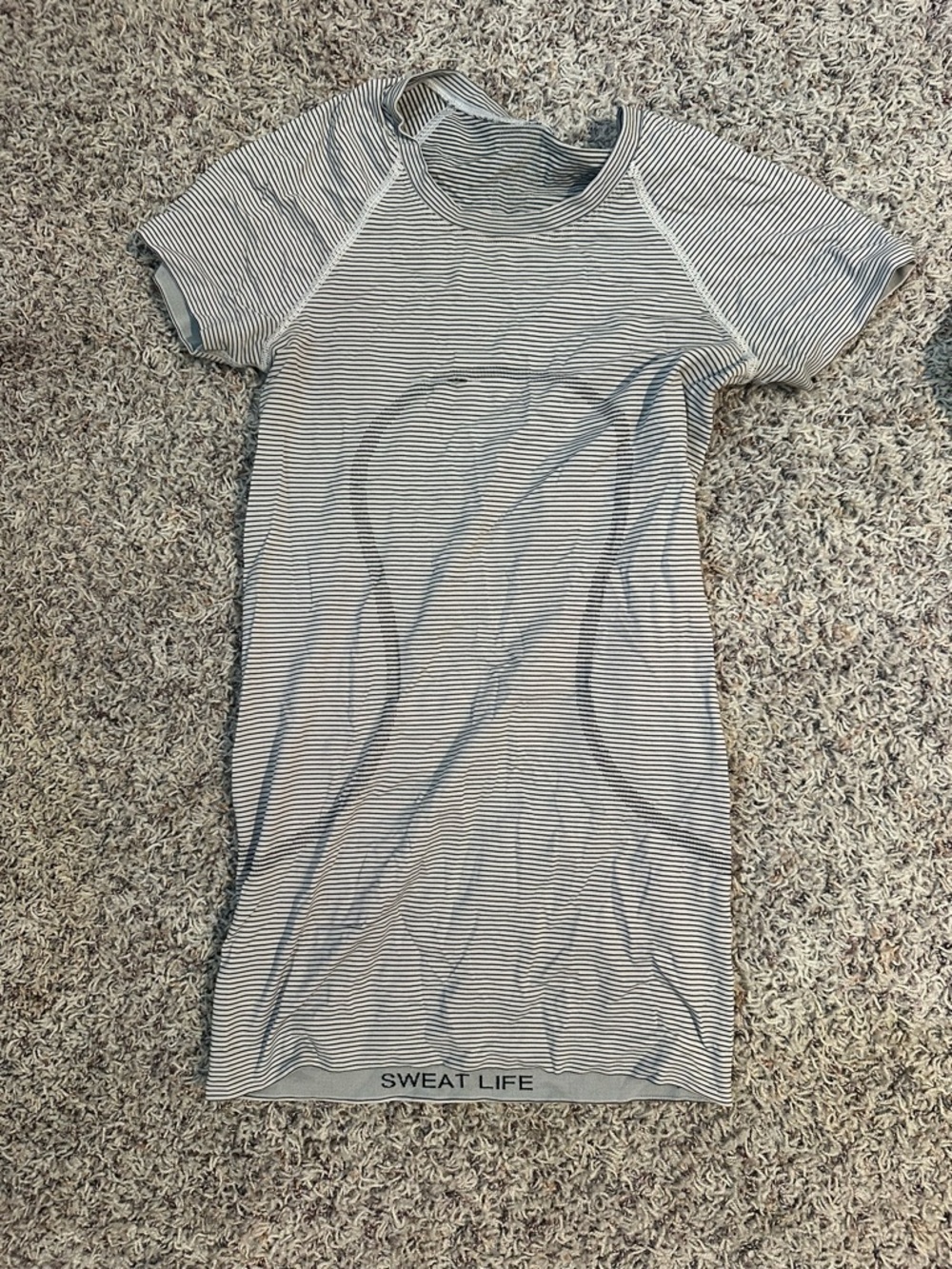 lululemon athletica Striped Short Sleeve Top in White and Black